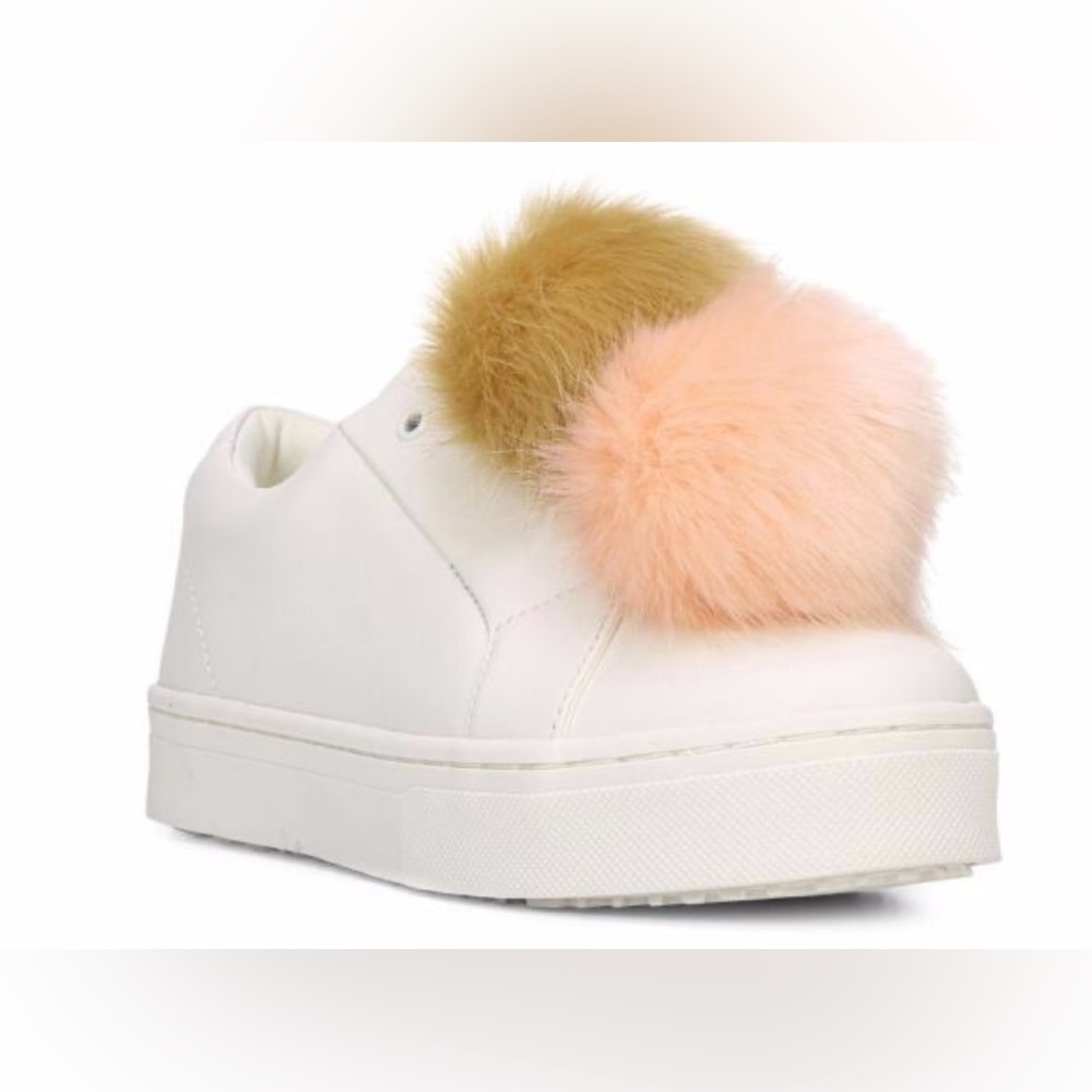 Sam Edelman‎ Women’s Leather Pompom Sneakers Size 7.5M